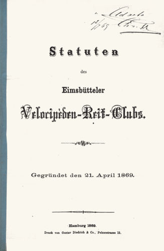 Statuten des Eimsbütteler Velocipèden-Reit-Clubs (1869)
